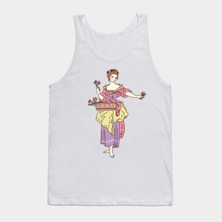 Cute and colorful drawing of an 18th century flower girl Tank Top